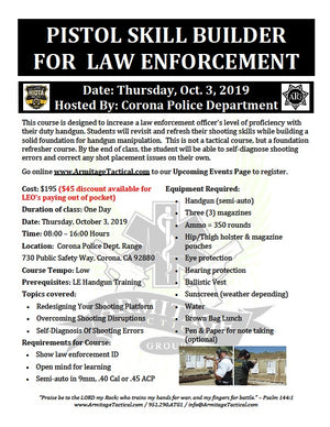 2019/10/03 - Pistol Skill Builder for Law Enforcement - Corona, CA