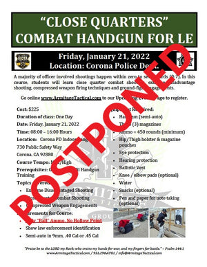 2022/01/21 - "Close Quarters" Combat Handgun for LE/Mil - Corona, CA