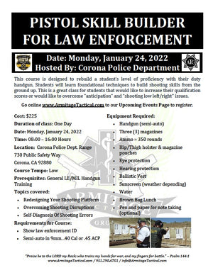 2022/01/24 - Pistol Skill Builder for Law Enforcement - Corona, CA