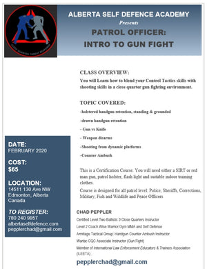 2020/02/01 PM - Patrol Officer: Intro to Gun Fight - Edmonton, Alberta Canada