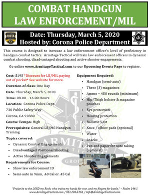 2020/03/05 - Combat Handgun for LE/Mil - Corona, CA
