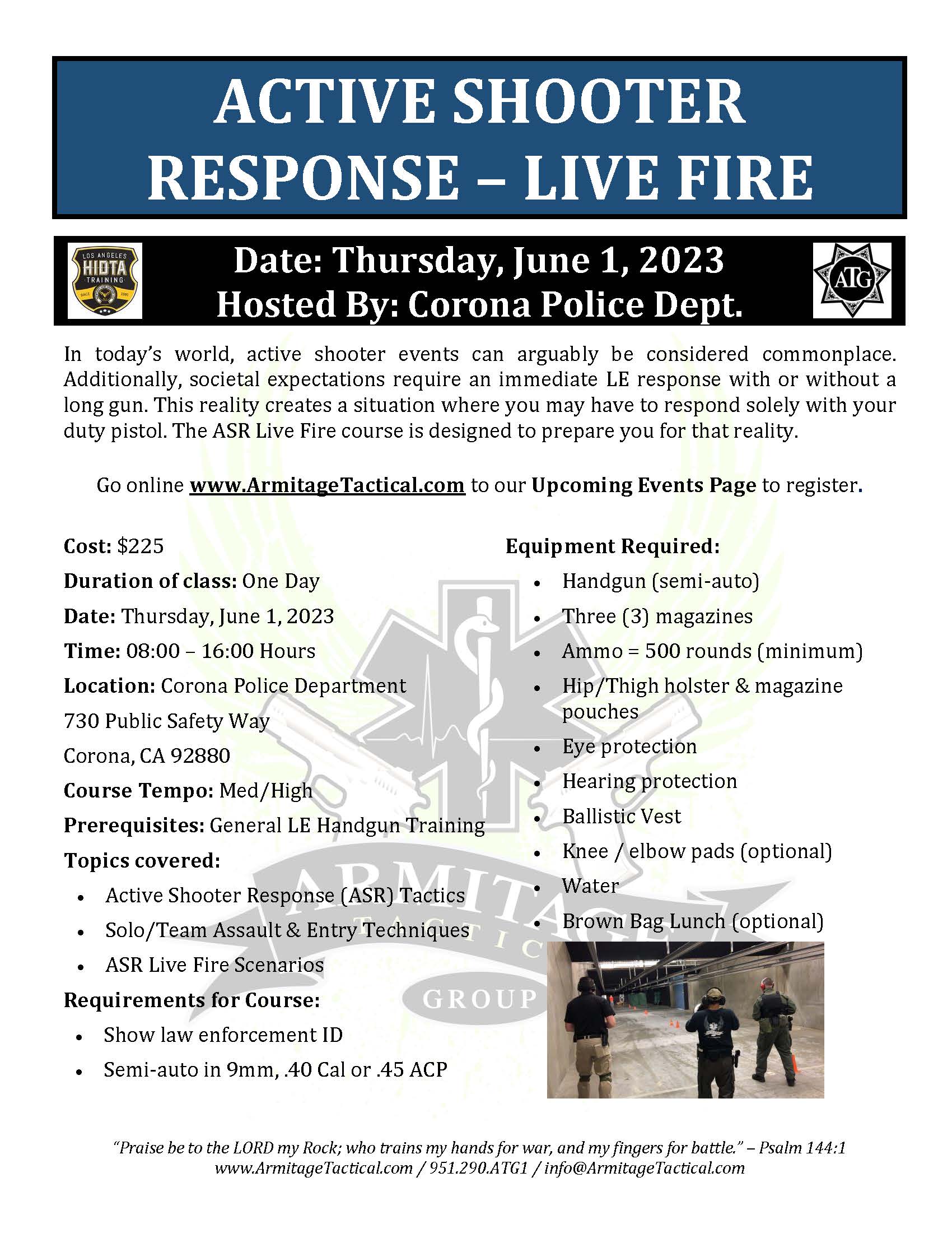 2023/06/01 - Active Shooter Response Live Fire - Corona, CA