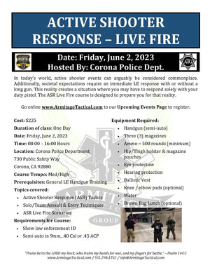 2023/06/02 - Active Shooter Response Live Fire - Corona, CA