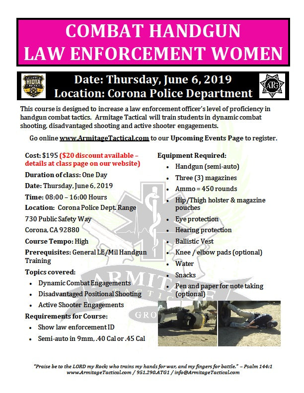 2019/06/06 - Combat Handgun for LE Women - Corona, CA