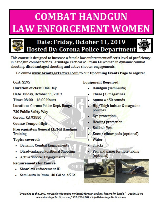 2019/10/11 - Combat Handgun for LE Women - Corona, CA