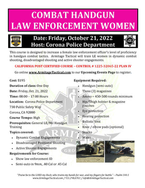 2022/10/21 - Combat Handgun for LE Women - Corona, CA