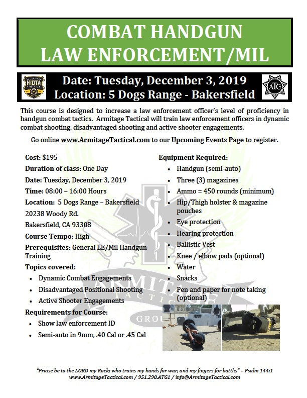 2019/12/03 - Combat Handgun for LE/Mil - Bakersfield, CA