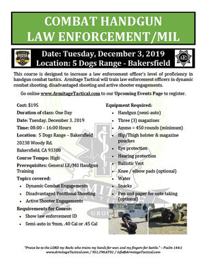 2019/12/03 - Combat Handgun for LE/Mil - Bakersfield, CA