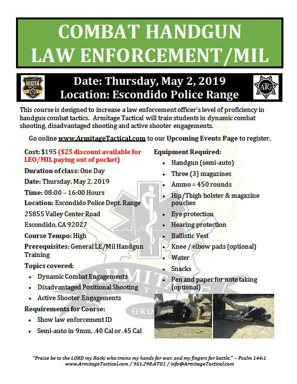 2019/05/02 - Combat Handgun for LE/Mil - Escondido, CA